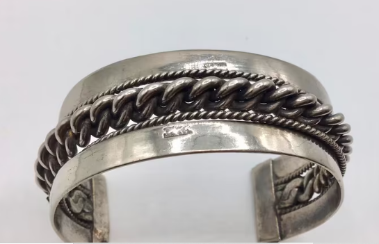 Vintage Berber armband zilver op koper Bedouin Armband