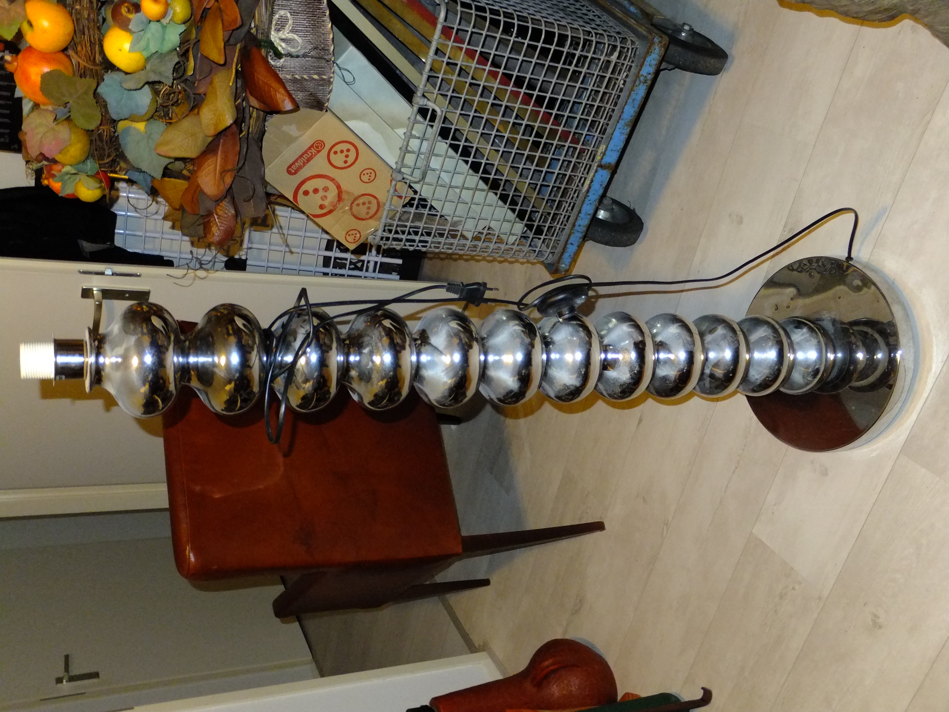 Verchroomde Staande schemerlamp