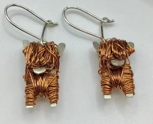 Exclusieve Designer oorbellen door Avril Manderson zilver koper nieuw