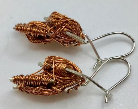 Exclusieve Designer oorbellen door Avril Manderson zilver koper nieuw