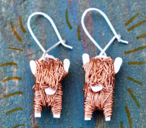 Exclusieve Designer oorbellen door Avril Manderson zilver koper nieuw